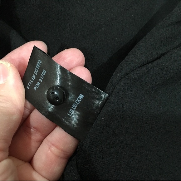 Lulus Womens S Mini Dress Shift Lovely Black Floral Printed Long Sleeve Chiffon - Picture 5 of 8